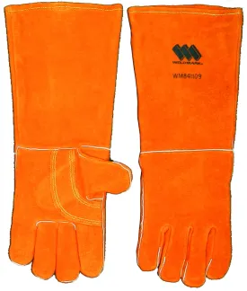 Weldmark WM841109 Large Split 18" Brown Cowhide Foam Back Lined Gloves (Pkg. of 36)