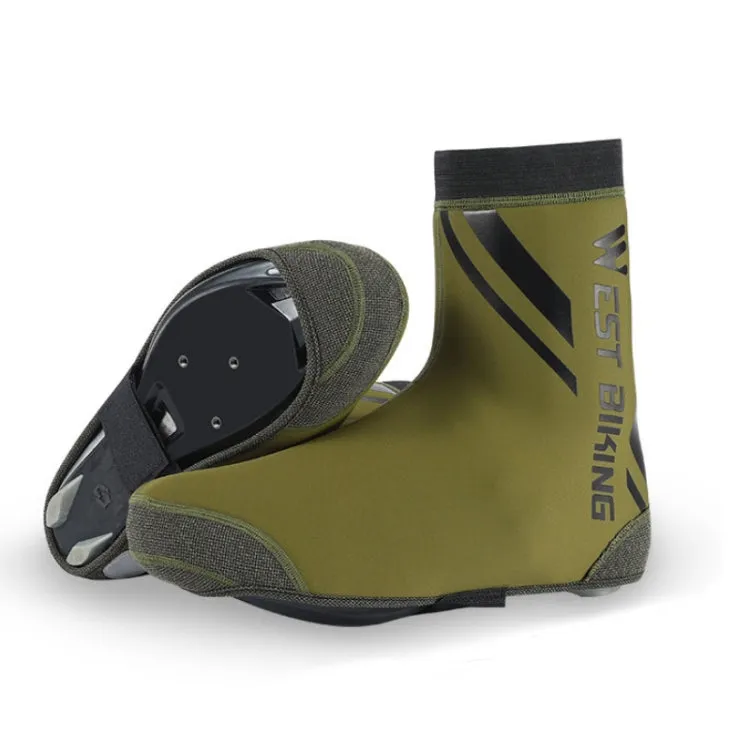 WEST BIKING YP0215049 Cycling Windproof And Warm Shoe Cover, Size: XXL(ArmyGreen)