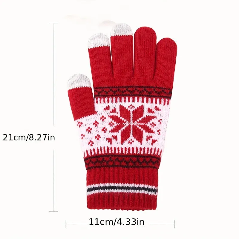 Winter Knitted Gloves, Texting Touch Screen Non-slip Gloves, Soft Warm Lined Gloves  For Tablet Tablet Smartphones