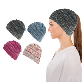 Women's Fun Warm Winter Ponytail Beanie Hat Cap