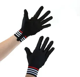 YKYW MTB Road Cycling Touch Screen Full Finger Gel Gloves Lycra Fabric Antiskid Rubber Wear-resistant Shockproof Black