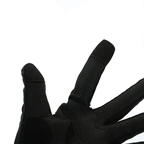 YKYW MTB Road Cycling Touch Screen Full Finger Gel Gloves Lycra Fabric Antiskid Rubber Wear-resistant Shockproof Black